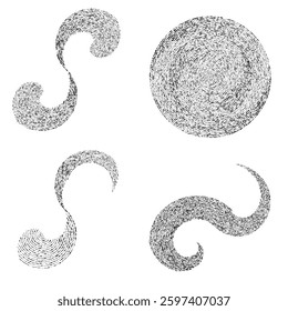 Lines in Circle Form . Spiral Vector Illustration .Technology round. Spiral Logo . Design element . Roughen lines . Abstract Geometric shape .