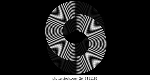 Lines in Circle Form . Spiral Vector Illustration .Technology round. Wave Logo . Design element . Abstract Geometric shape .