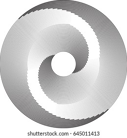  Lines in Circle Form . Spiral Vector Illustration .Technology round Logo . Design element . Abstract Geometric shape .