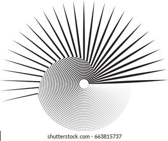 Lines in Circle Form . Spiral Vector Illustration .Technology round Logo . Design element . Abstract Geometric shape .