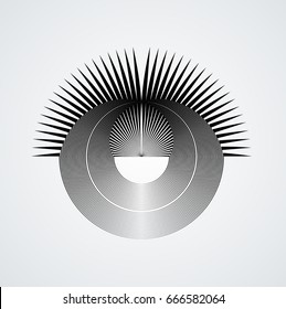  Lines in Circle Form . Spiral Vector Illustration .Technology round Logo . Design element . Abstract Geometric shape .