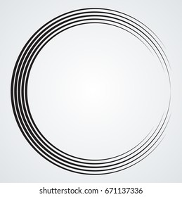  Lines in Circle Form . Spiral Vector Illustration .Technology round Logo . Design element . Abstract Geometric shape .