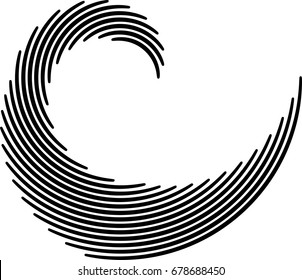  Lines in Circle Form . Spiral Vector Illustration .Technology round Logo . Design element . Abstract Geometric shape .