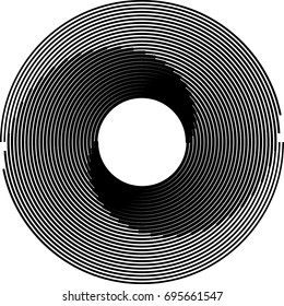 Lines in Circle Form . Spiral Vector Illustration .Technology round Logo . Design element . Abstract Geometric shape .