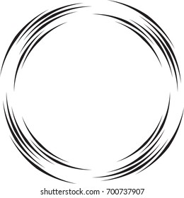  Lines in Circle Form . Spiral Vector Illustration .Technology round Logo . Design element . Abstract Geometric shape . Striped border frame for image