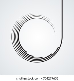  Lines in Circle Form . Spiral Vector Illustration .Technology round Logo . Design element . Abstract Geometric shape .