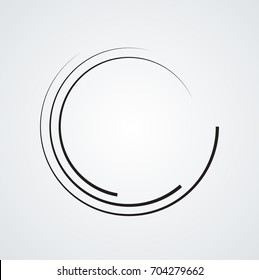  Lines in Circle Form . Spiral Vector Illustration .Technology round Logo . Design element . Abstract Geometric shape .