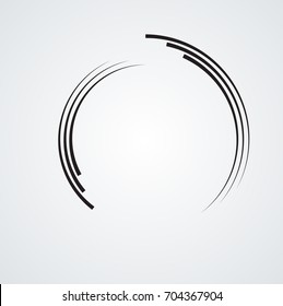  Lines in Circle Form . Spiral Vector Illustration .Technology round Logo . Design element . Abstract Geometric shape . Striped border frame for image