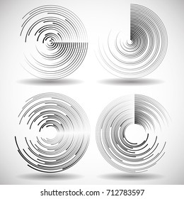 Lines in Circle Form . Spiral Vector Illustration .Technology round Logo . Design element . Abstract Geometric shape .