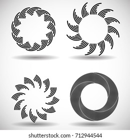 Lines in Circle Form . Spiral Vector Illustration .Technology round Logo . Design element . Abstract Geometric shape .