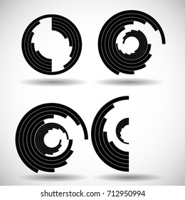 Lines in Circle Form . Spiral Vector Illustration .Technology round Logo . Design element . Abstract Geometric shape .