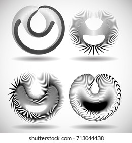 Lines in Circle Form . Spiral Vector Illustration .Technology round Logo . Design element . Abstract Geometric shape .