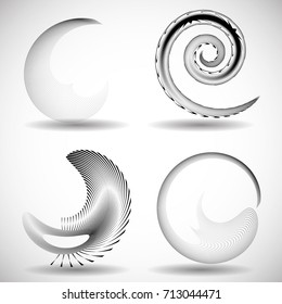 Lines in Circle Form . Spiral Vector Illustration .Technology round Logo . Design element . Abstract Geometric shape .