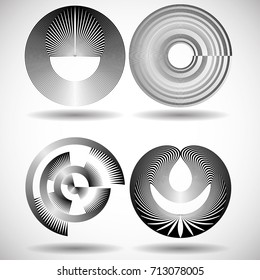 Lines in Circle Form . Spiral Vector Illustration .Technology round Logo . Design element . Abstract Geometric shape .