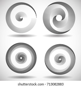 Lines in Circle Form . Spiral Vector Illustration .Technology round Logo . Design element . Abstract Geometric shape .
