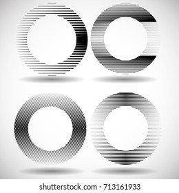 Lines in Circle Form . Spiral Vector Illustration .Technology round Logo . Design element . Abstract Geometric shape .