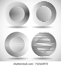Lines in Circle Form . Spiral Vector Illustration .Technology round Logo . Design element . Abstract Geometric shape .