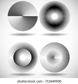 Lines in Circle Form . Spiral Vector Illustration .Technology round Logo . Design element . Abstract Geometric shape .