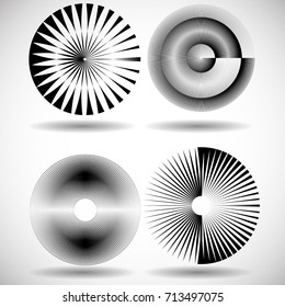 Lines in Circle Form . Spiral Vector Illustration .Technology round Logo . Design element . Abstract Geometric shape .