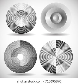 Lines in Circle Form . Spiral Vector Illustration .Technology round Logo . Design element . Abstract Geometric shape .