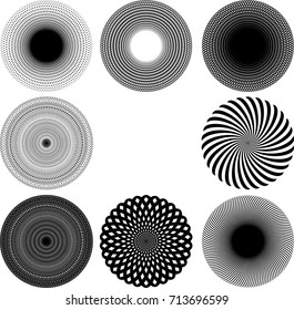 Lines in Circle Form . Spiral Vector Illustration .Technology round Logo . Design element . Abstract Geometric shape .