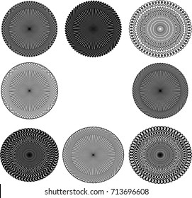 Lines in Circle Form . Spiral Vector Illustration .Technology round Logo . Design element . Abstract Geometric shape .