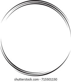  Lines in Circle Form . Spiral Vector Illustration .Technology round Logo . Design element . Abstract Geometric shape . Striped border frame for image