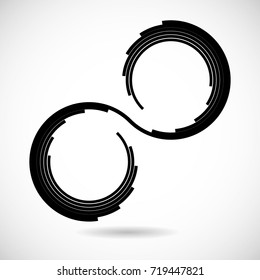  Lines in Circle Form . Spiral Vector Illustration .Technology round Logo . Design element . Abstract Geometric shape .