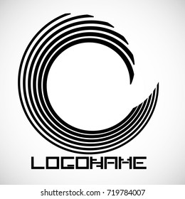 Lines in Circle Form . Spiral Vector Illustration .Technology round Logo . Design element . Abstract Geometric shape .