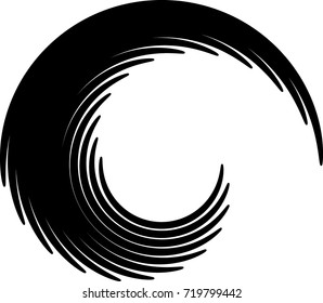  Lines in Circle Form . Spiral Vector Illustration .Technology round Logo . Design element . Abstract Geometric shape .