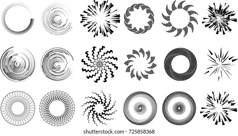 Lines in Circle Form . Spiral Vector Illustration .Technology round Logo . Design element . Abstract Geometric shape . Striped border frame for image