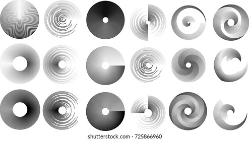 Lines in Circle Form . Spiral Vector Illustration .Technology round Logo . Design element . Abstract Geometric shape . Striped border frame for image