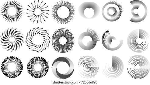 Lines in Circle Form . Spiral Vector Illustration .Technology round Logo . Design element . Abstract Geometric shape . Striped border frame for image