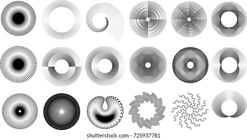 Lines in Circle Form . Spiral Vector Illustration .Technology round Logo . Design element . Abstract Geometric shape . Striped border frame for image
