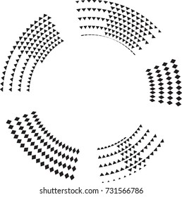  Lines in Circle Form . Spiral Vector Illustration .Technology round Logo . Design element . Abstract Geometric shape .