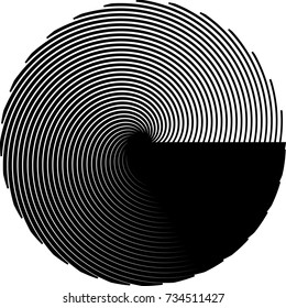 Lines in Circle Form . Spiral Vector Illustration .Technology round Logo . Design element . Abstract Geometric shape .