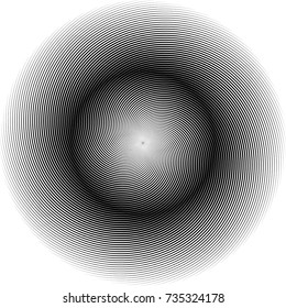  Lines in Circle Form . Spiral Vector Illustration .Technology round Logo . Design element . Abstract Geometric shape .