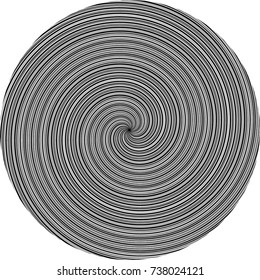  Lines in Circle Form . Spiral Vector Illustration .Technology round Logo . Design element . Abstract Geometric shape . Striped border frame for image