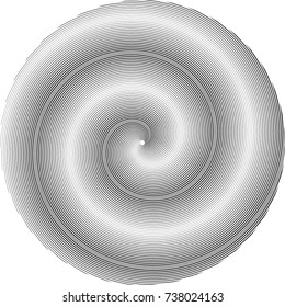  Lines in Circle Form . Spiral Vector Illustration .Technology round Logo . Design element . Abstract Geometric shape . Striped border frame for image