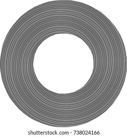  Lines in Circle Form . Spiral Vector Illustration .Technology round Logo . Design element . Abstract Geometric shape . Striped border frame for image