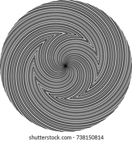  Lines in Circle Form . Spiral Vector Illustration .Technology round Logo . Design element . Abstract Geometric shape . Striped border frame for image