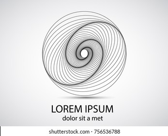 Lines in Circle Form . Spiral Vector Illustration .Technology round Logo . Design element . Abstract Geometric shape .