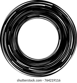 Lines in Circle Form . Spiral Vector Illustration .Technology round Logo . Design element . Abstract Geometric shape .