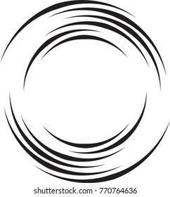  Lines in Circle Form . Spiral Vector Illustration .Technology round Logo . Design element . Abstract Geometric shape . Striped border frame for image