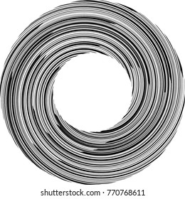  Lines in Circle Form . Spiral Vector Illustration .Technology round Logo . Design element . Abstract Geometric shape . Striped border frame for image