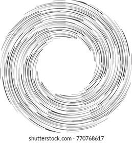  Lines in Circle Form . Spiral Vector Illustration .Technology round Logo . Design element . Abstract Geometric shape . Striped border frame for image