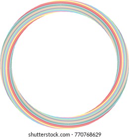  Lines in Circle Form . Spiral Vector Illustration .Technology round Logo . Design element . Abstract Geometric shape . Striped border frame for image