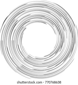  Lines in Circle Form . Spiral Vector Illustration .Technology round Logo . Design element . Abstract Geometric shape . Striped border frame for image
