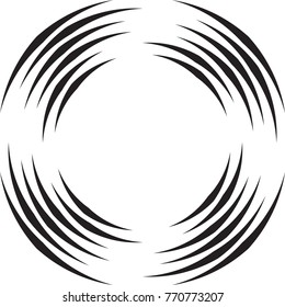  Lines in Circle Form . Spiral Vector Illustration .Technology round Logo . Design element . Abstract Geometric shape . Striped border frame for image