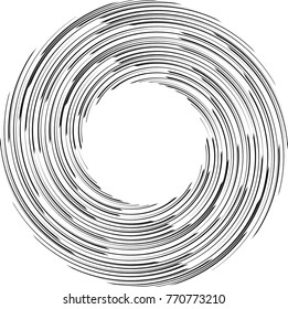  Lines in Circle Form . Spiral Vector Illustration .Technology round Logo . Design element . Abstract Geometric shape . Striped border frame for image